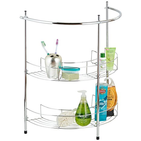 VonHaus 2 Tier Chrome Bathroom Under Basin Sink Storage Shelf Rack & Towel Rail Free 2 Year Warranty