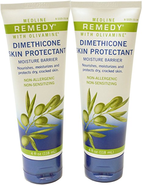 Remedy with Olivamine Dimethicone Skin Protectant Barrier Cream 4 oz Tube (Pack of 2)