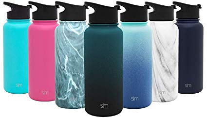Simple Modern Summit Water Bottle   Extra Lid - Wide Mouth Vacuum Insulated 18/8 Stainless Steel Powder Coated