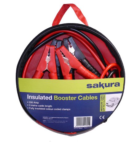 Sakura SS3625 Insulated Booster Cables, 200 A, 3m