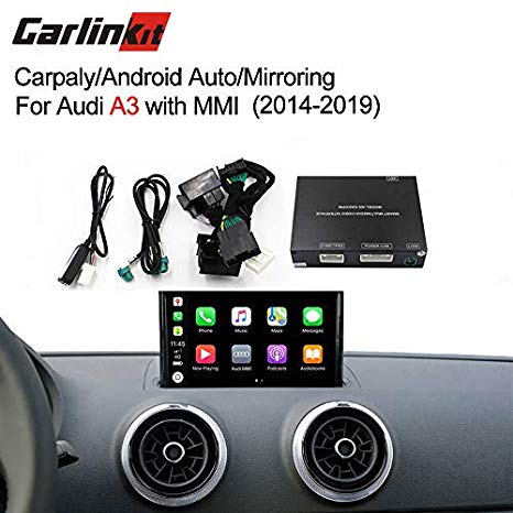 Carlinkit Car Airplay Android Auto Carplay Box Interface for Audi A3 MMI Factory Screen Upgrade with Android Auto iOS12 AirPlay Screen Mirroring(Support Goolge&Waze Map&Mirroring)