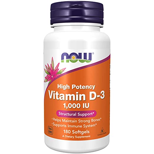 NOW Foods Vitamin D-3 1000 IU, 180 Softgels