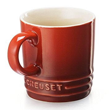 Le Creuset Stoneware Petite Espresso Mug, 3.5-Ounce, Cerise (Cherry Red)