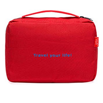 Portable Waterproof Fabric Zipper Travel Bag Hanging Cosmetic Bag