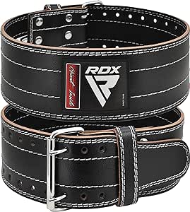 RDX Ceinture de Musculation Powerlifting, IPL USPA Approuvé, 6MM Épais 100% Cuir, 4” Réglable Support Lombaire, D'haltérophilie Bodybuilding Entraînement en Force Exercise Fitness Belt, Homme Femme