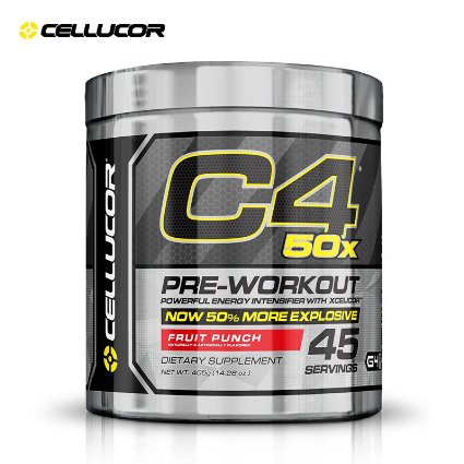 Cellucor C4 50X Pre Workout Supplement, High Energy Preworkout Powder with XCELICOR, 45 Servings, Fruit Punch