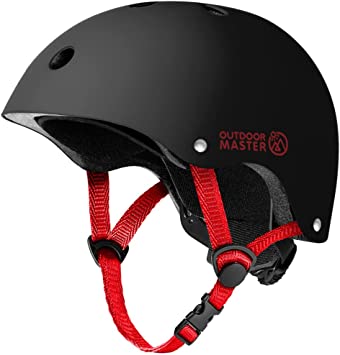 OutdoorMaster Kids Skateboard Cycling Helmet - CPSC Certified Adjustable Multi-Sports Helmet with Removable Liners for Skateboarding Skating Scooter Rollerblading
