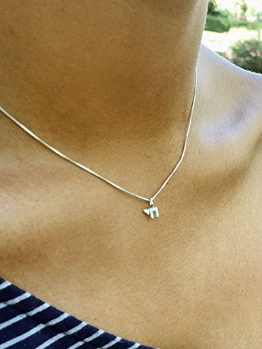 Hebrew Jewish Dainty Chai Pendant in Sterling Silver for Any Age Jewelry Necklace| Alef Bet Jewelry