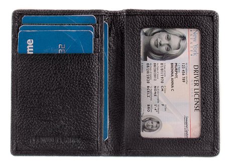 Genuine Leather Slim Money, Cash, Credit Card, Photo ID Holder, Wallet for Men