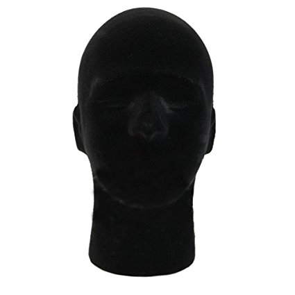 Banggood Male Useful Styrofoam Foam Mannequin Head Model Wigs Glasses Hat Display Stand Black