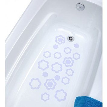 Adhesive Flower Bath Treads, 21 Count (White)