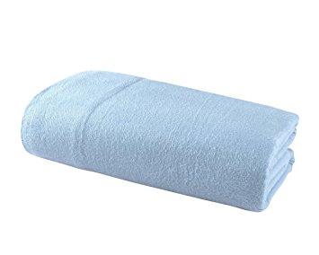 Flannel FLAT Sheet by DELANNA 100% Cotton Flannel 1 Flat Top sheet Only 90" x 102" (Queen, Blue)