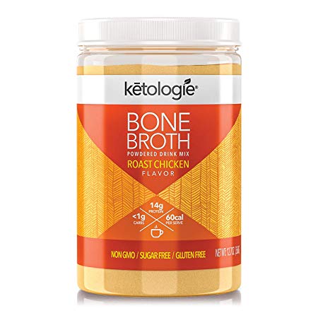 Ketologie Powdered Collagen Bone Broth l 360g Jar (Roast Chicken)