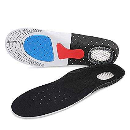 Waxden Ultra-Comfortable Insoles Silicone, Orthotic Arch Support Insoles, Gel Heel Cushion for Shock Absorption, Relieving Foot Pain, Silicone Cuttable Insoles for Walking & Running