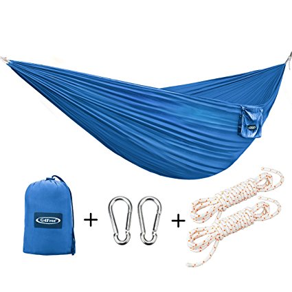 G4Free Portable Hammock - Lightweight Pure Color Nylon Fabric Parachute Hammock For outdoor Camping, Hiking,Travel, Hammock Ropes & Steel Carabiners included