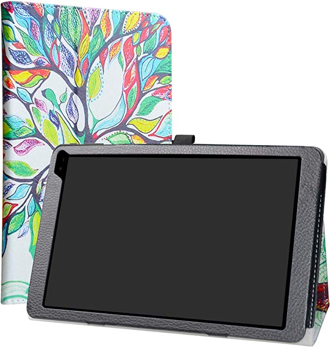 Barnes & Noble Nook 10 (BNTV650) Tablet Case,LiuShan PU Leather Slim Folding Stand Cover for 10.1" Barnes & Noble Nook 10 (BNTV650) 10.1-inch Android Tablet PC,Love Tree