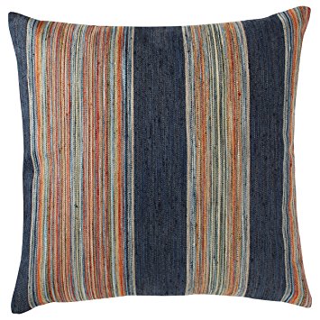 Rivet Bohemian Stripe Pillow, 17" x 17", Ink