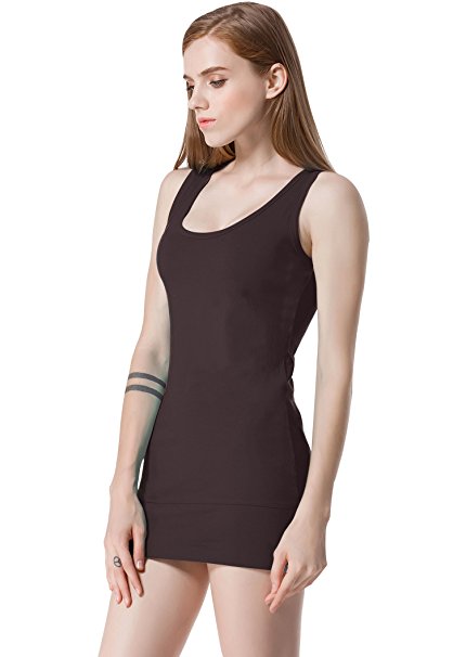 Moxeay Womens Extra Long Stretch Cotton Tank Top