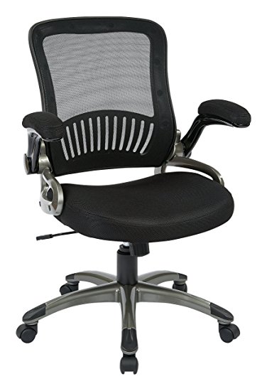 Office Star Screen Back and Mesh Seat Managers Chair, Black