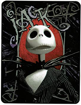 Northwest Nightmare Before Christmas 'Hey Jack - Gray Shades' Super Plush Throw, 46 by 60-Inch - 25th Anniversary Special