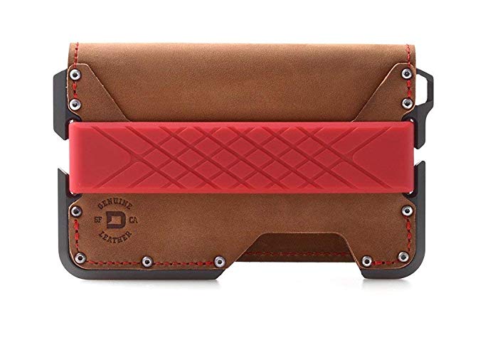 Dango D01 Dapper EDC Wallet - Made in USA - Genuine Leather, CNC Alum, RFID Blocking