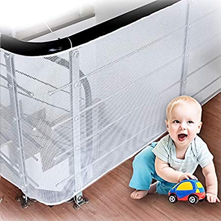 OuTera Stair Safety Net,Stair Cover for Baby Safety,Child Safety Railing Net for Balcony, Patios, Railing and Stairs,with Sturdy Mesh Fabric Material (3M)