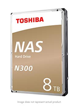 Toshiba N300 8TB NAS 3.5" Internal Hard Drive- SATA 6 Gb/s 7200 RPM 128MB (HDWN180XZSTA)