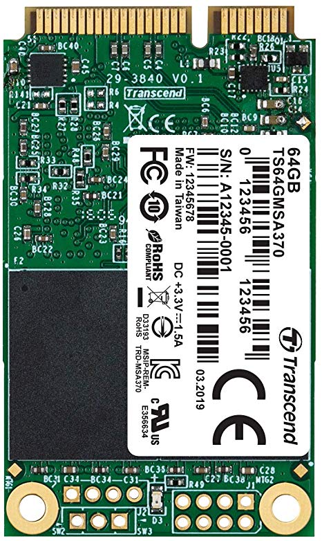 Transcend 64 GB SATA III 6Gb/s MSA370 mSATA SSD TS64GMSA370