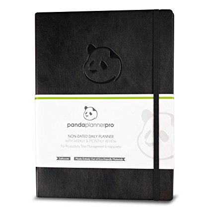 Panda Planner Pro - Best Daily Planner for Happiness & Productivity - 8.5 x 11" Softcover - Undated Day - Guaranteed to Get You Organized - Gratitude & Goals Journal