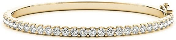 14K Yellow Gold Diamond Bangle Bracelet Value Collection