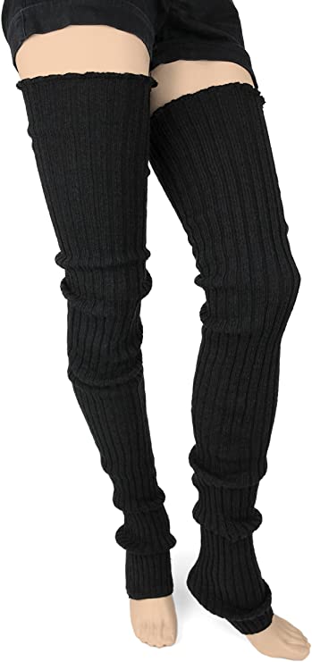 Foot Traffic Women's Cable-Knit Leg Warmers, Warm & Long Footless Thigh-Highs
