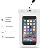 JOTO Universal Waterproof Case Bag for Apple iPhone 6 5S 5C 5 4S Samsung Galaxy S5 S4 S3 Samsung Note 4 3  2  1 HTC One M8 2014 M7 2013 HTC One Max LG G2 G3 Nexus 5 4 Sony Xperia Z1 Z2 Nokia Lumia 520 630 930 BlackBerry Z10 Z3 Motorola - Also fits other Smartphones up to 60 diagonal - IPX8 Certified to 100 Feet White