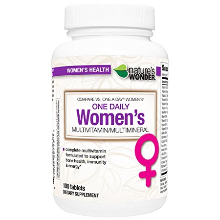 Nature's Wonder One Daily Women's Multivitamin, 100 Count, Compare vs. One A Day® Women's