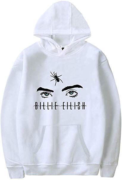 FLYCHEN Women's Fashion Pullover with Pocket Billie Eilish Hoodies for Fan Support