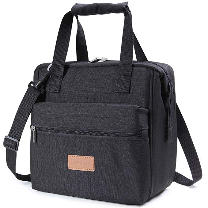 Lifewit 10L Insulated Lunch Shoulder Bag Box with Back Pocket for Adults Kids Men Women, 3-Way Carrying Thermal Bento Bag Cooler Bag for Work/School/Picnic, Black