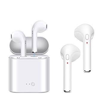 Wireless Earbuds, Bluetooth Headset Mini Size, Stereo in-Ear Wireless Headset Microphone Charging Box, Bluetooth Earphone Noise Reduction Compatible iPhone iOS Android Smartphone