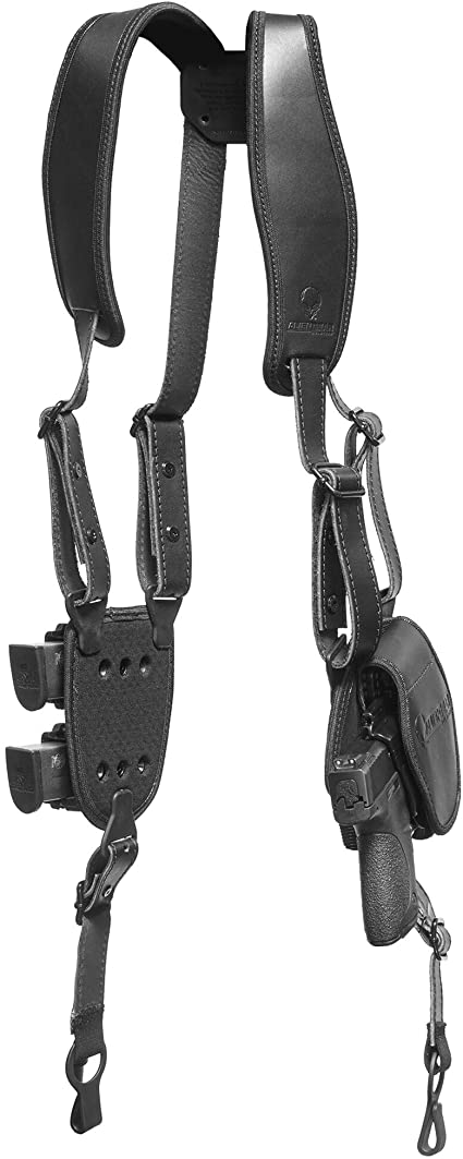 Alien Gear ShapeShift Shoulder Holster (Black Leather) for Concealed or Open Carry - Custom Fit to Your Gun (Select Pistol Size) - Right or Left Hand - Made in The USA