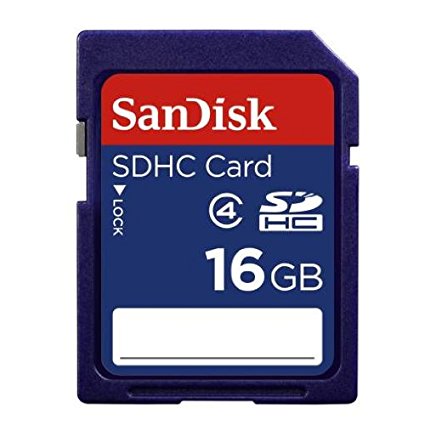 SanDisk SDSDB-016G-FFP 16 GB SDHC Class 4 Memory Card - Blue, Frustration-Free Packaging (Label May Change)