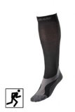 BriteLeafs Professional Running  Racing Athletic Sports Graduated Support Compression Socks - 20-30 mmHg Knee High BlackGray Unisex with Coolmax Large Black