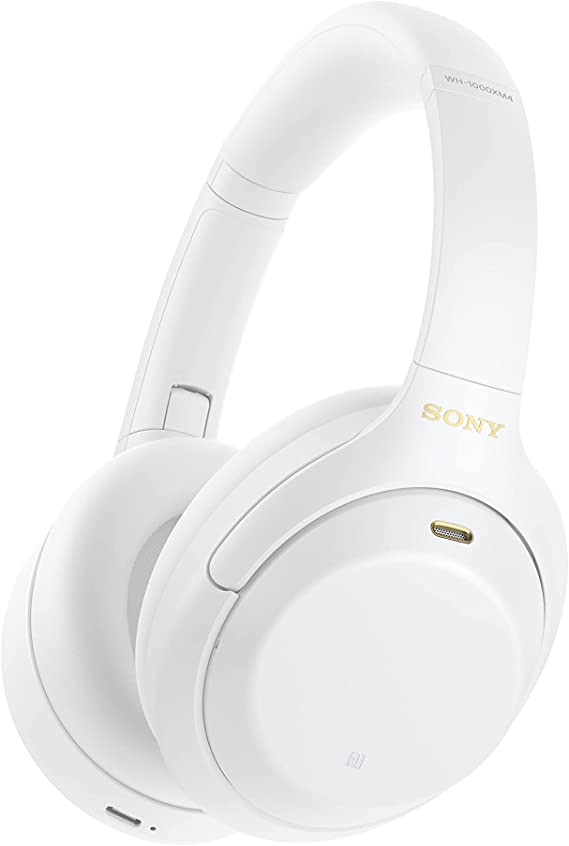 Sony WH-1000XM4 Noise Cancelling Wireless Headphones - 30 hours battery life - Over Ear style - Optimised for Alexa and Google Assistant - built-in mic - Silent White (Limited Edition)