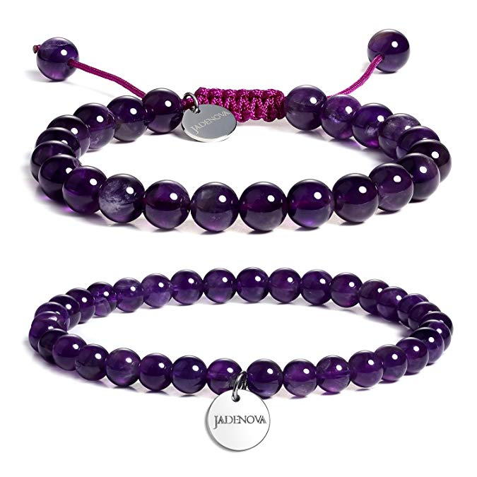 JADENOVA Natural Gemstone Bracelet Yoga Beaded Bracelet for Couples Gifts