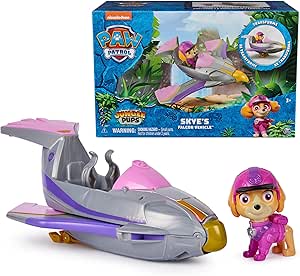 Paw Patrol Jungle Pups, Skye Falcon Vehicle, Toy Jet with Collectible Action Figure, Kids Toys for Boys & Girls Ages 3 and Up