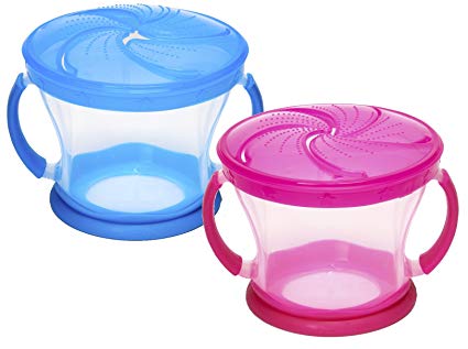 Munchkin 2 Piece Snack Catcher, Blue/Pink