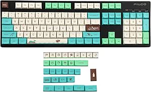 YMDK 136 Key Childlike Keycaps Dye Sub ZDA PBT Keycap Similar to XDA for MX Keyboard 104 87 61 Melody 96 KBD75 ID80 GK64 68（Only Keycap）(Childlike)