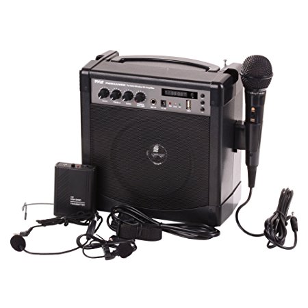 Pyle-Pro PWMA220BM Bluetooth Compact and Wireless Microphone PA Speaker System, Wired Handheld Mic