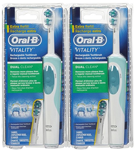 Oral B Vitality Dual Clean Rechargeable Power Toothbrush (Pack of 2)