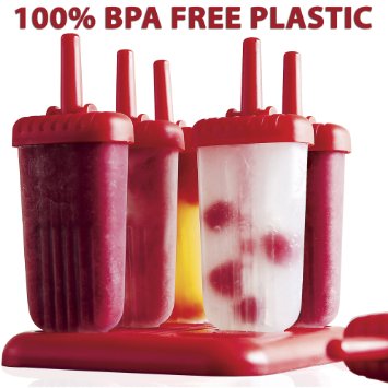 TOPCHOICE 6-Piece Popsicle Molds Set, Red