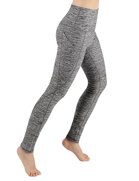 ODODOS High Waist Out Pocket Yoga Pants Tummy Control Workout Running 4 Way Stretch Yoga Leggings