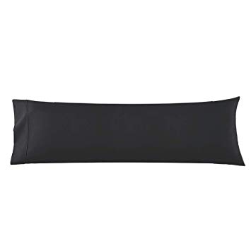 Nestl Bedding Body Pillow Case - Double Brushed Microfiber Hypoallergenic Pillow Covers - 1800 Series Premium Bed Pillow Cases, 20"x54" - Black