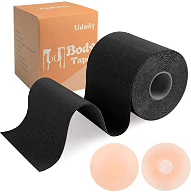Udaily Bob Tape Breast Lift Tape for Lift Push Up Tape with 2 pcs Nipple Cover